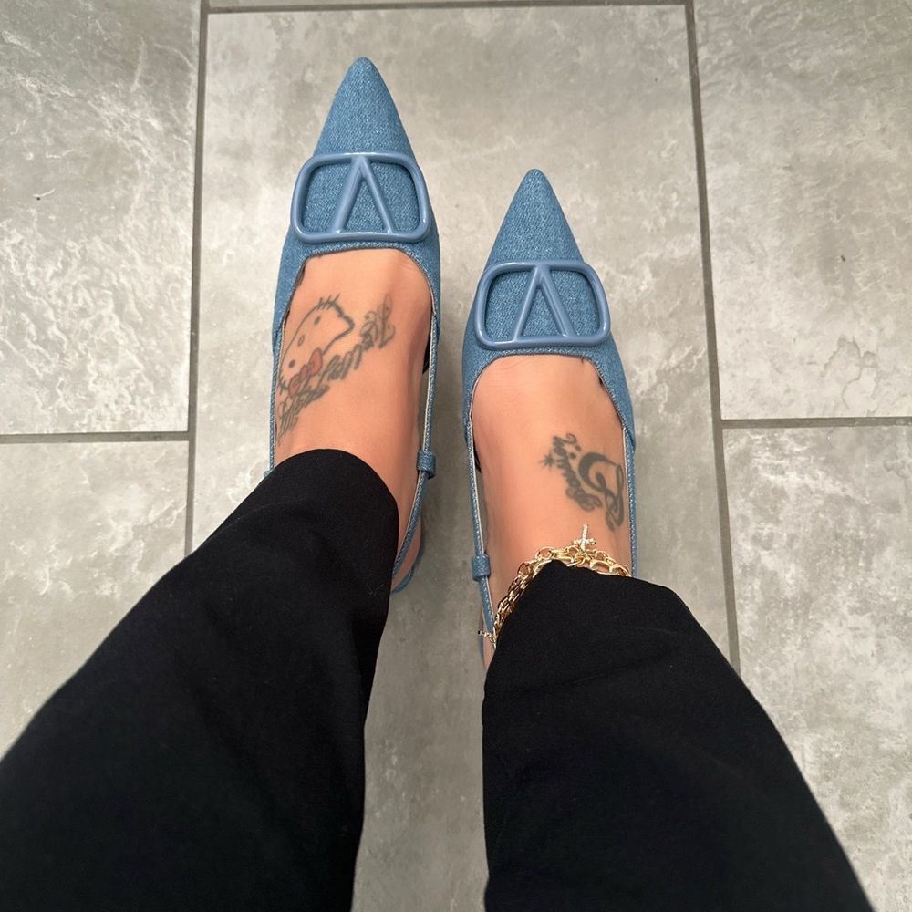 NEW! Denim Blue Women's Slingback Business Casual Shoes - Picture 5 of 8